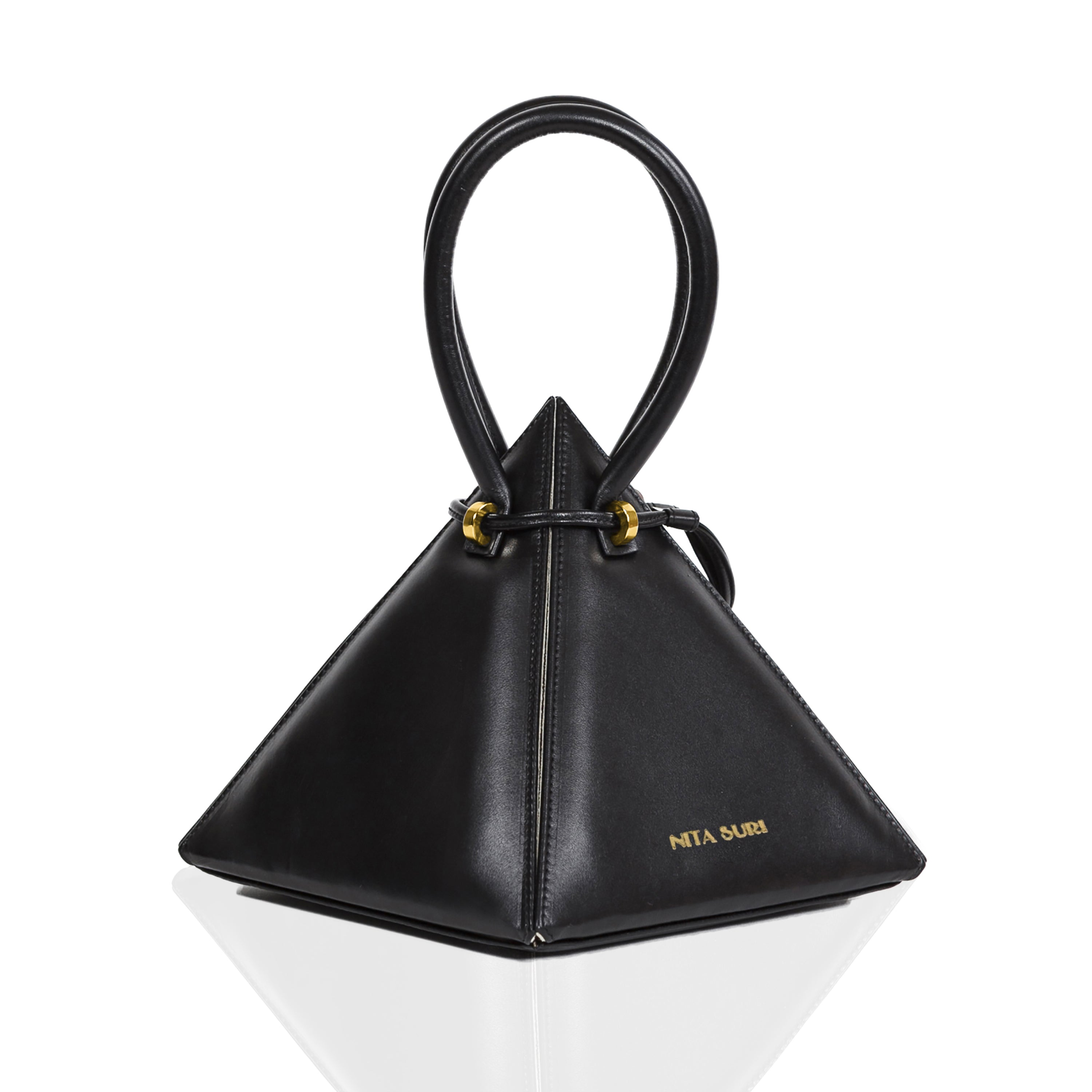 Runway Handbag Cream/Black Pyramid - Women's Bags